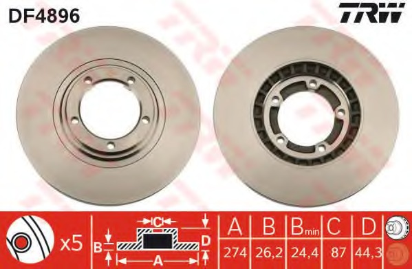 Купить df4896 TRW Тормозной диск в интернет-магазине Ravta – самая низкая цена