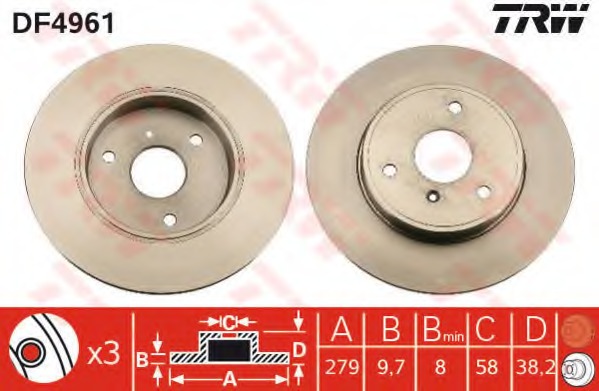 DF4961 TRW Тормозной диск