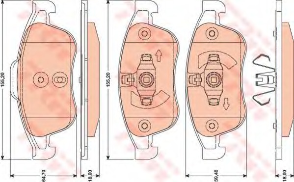 GDB1789 TRW Комплект тормозных колодок, дисковый тормоз