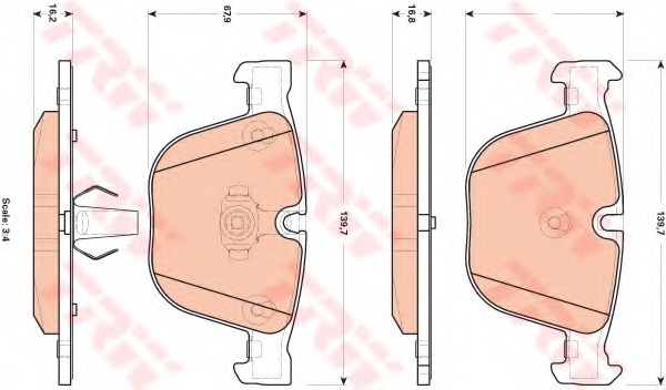 GDB1892 TRW Комплект тормозных колодок, дисковый тормоз