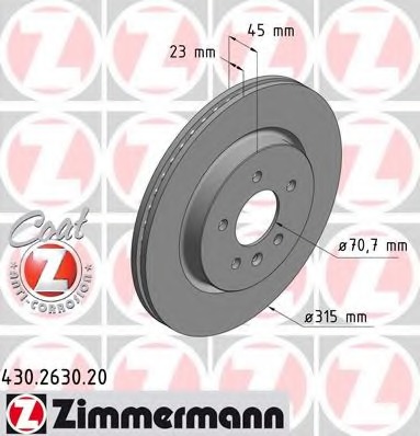 430.2630.20 ZIMMERMANN Тормозной диск