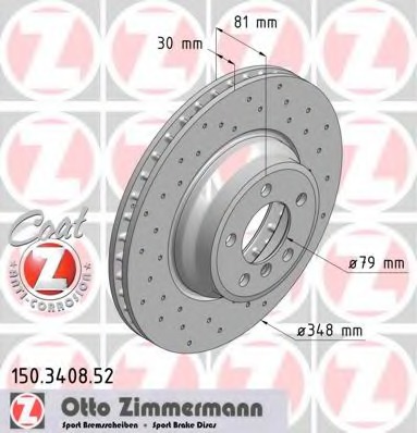 Купить 150.3408.52 ZIMMERMANN Тормозной диск в интернет-магазине Ravta – самая низкая цена