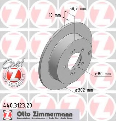 440.3123.20 ZIMMERMANN Тормозной диск