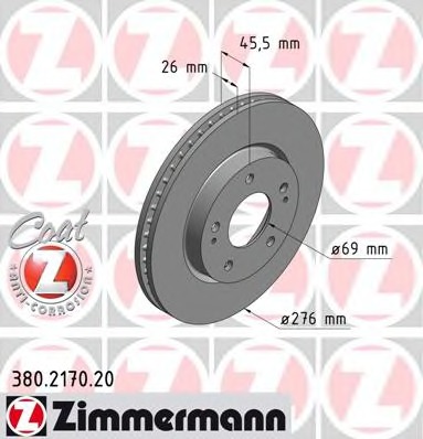 Купить 380.2170.20 ZIMMERMANN Тормозной диск в интернет-магазине Ravta – самая низкая цена