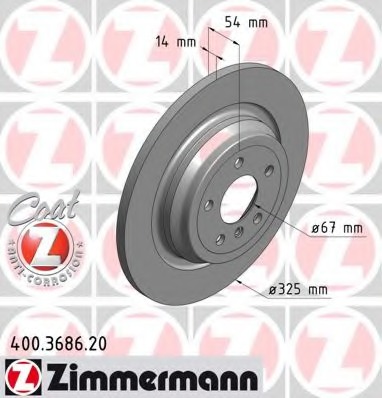 Купить 400.3686.20 ZIMMERMANN Тормозной диск в интернет-магазине Ravta – самая низкая цена