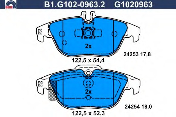 Купить B1.G102-0963.2 Galfer Комплект тормозных колодок, дисковый тормоз в интернет-магазине Ravta – самая низкая цена