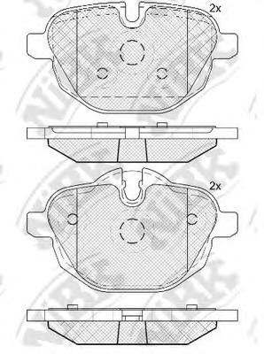 PN0546 NiBK Комплект тормозных колодок, дисковый тормоз