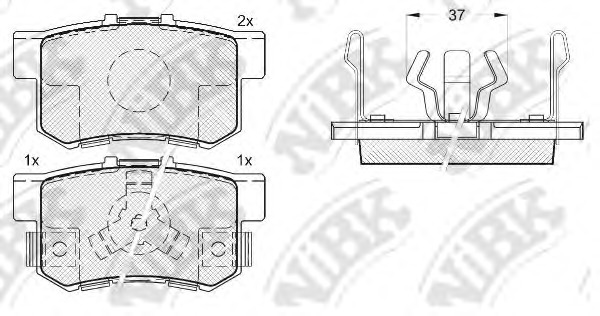Купить PN8807 NiBK Комплект тормозных колодок, дисковый тормоз в интернет-магазине Ravta – самая низкая цена