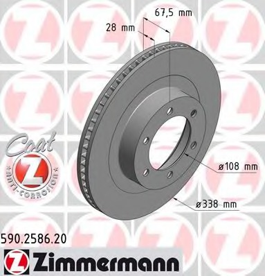Купить 590.2586.20 ZIMMERMANN Тормозной диск в интернет-магазине Ravta – самая низкая цена