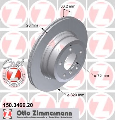 Купить 150.3466.20 ZIMMERMANN Тормозной диск в интернет-магазине Ravta – самая низкая цена