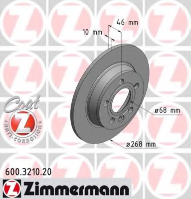 600.3210.20 ZIMMERMANN Тормозной диск