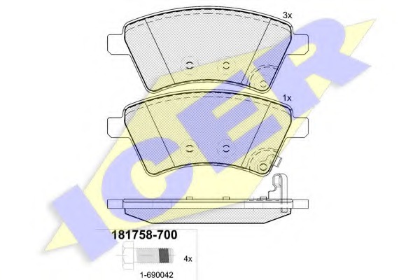 181758-700 Комплект тормозных колодок, дисковый тормоз