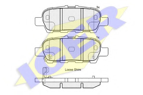 181901 ICER Комплект тормозных колодок, дисковый тормоз