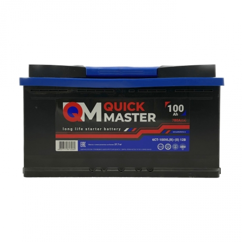 Купить Автомобильный аккумулятор Quick Master SP 6СТ-100 (R)-(0) 780A 353*175*190 в интернет-магазине Ravta – самая низкая цена