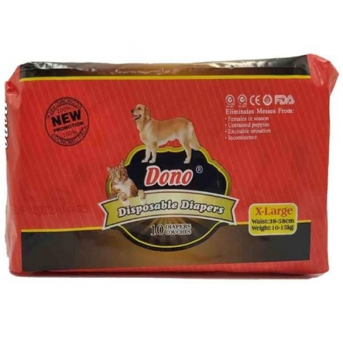 Купить Подгузники для животных DONO Disposable Diapers, размер XL (вес 10-15кг, талия 38-58см), 10шт   (1/2 в интернет-магазине Ravta – самая низкая цена