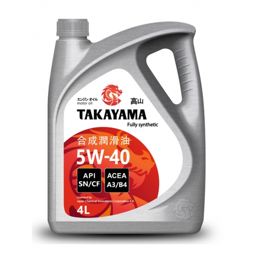 Купить Масло моторное TAKAYAMA SAE 5W-40, API SN/CF (4л) пластик в интернет-магазине Ravta – самая низкая цена