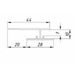 Алюминиевый профиль для стеновых панелей стыковочный D8 (скрытое крепление) (SPL-100 D8)