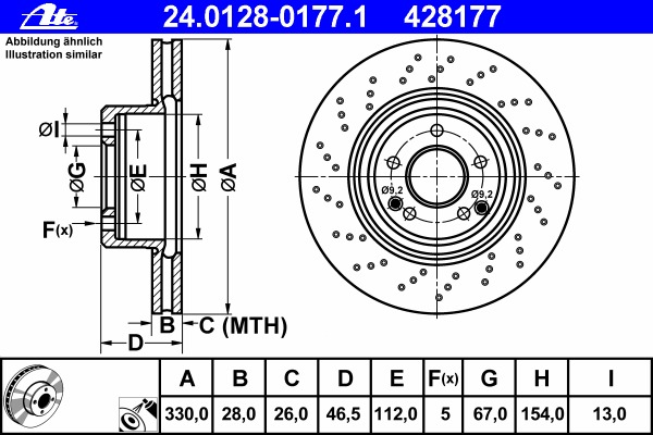 24.0128-0177.1 ATE Тормозной диск
