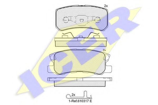 181375 ICER Комплект тормозных колодок, дисковый тормоз