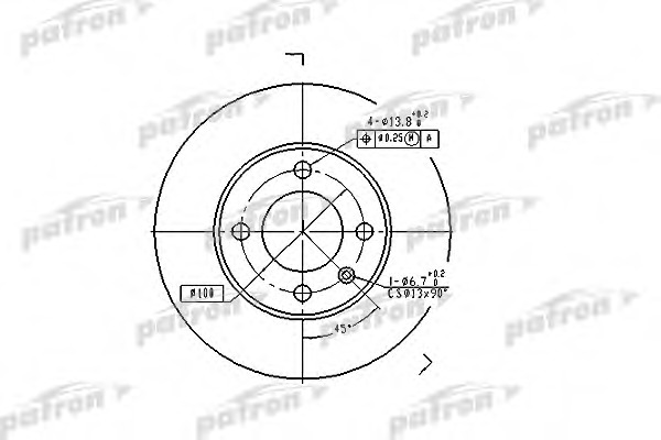 pbd1516 PATRON Тормозной диск