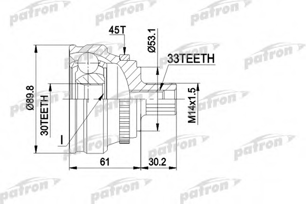 PCV1112 PATRON Шарнирный комплект, приводной вал