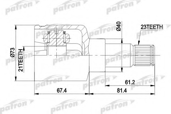 pcv5023 PATRON Шарнирный комплект, приводной вал