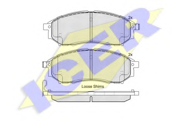181876 ICER Комплект тормозных колодок, дисковый тормоз