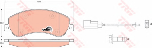 GDB1724 TRW Комплект тормозных колодок, дисковый тормоз