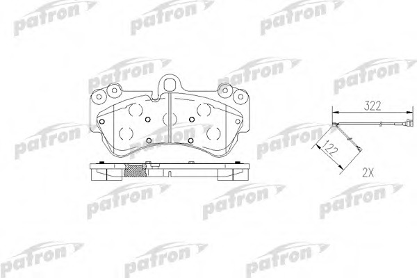 pbp1625 PATRON Комплект тормозных колодок, дисковый тормоз