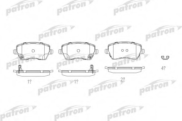 pbp4069 PATRON Комплект тормозных колодок, дисковый тормоз