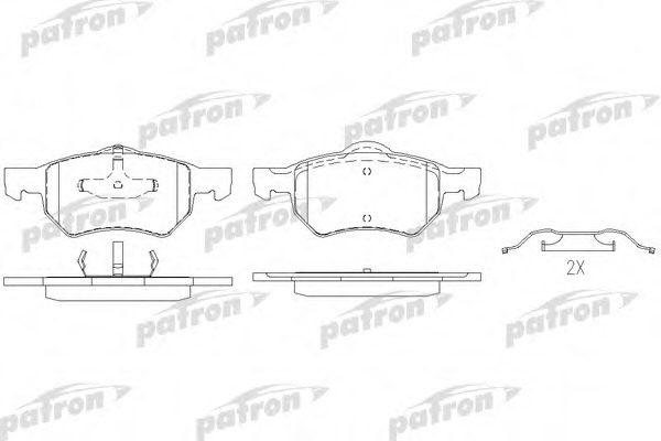 pbp1474 PATRON Комплект тормозных колодок, дисковый тормоз
