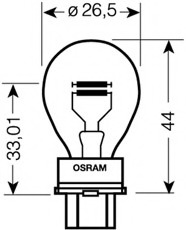 3157 OSRAM Лампа накаливания, фонарь указателя поворота; Лампа накаливания, фонарь сигнала тормож./ задний габ. огонь; Лампа накаливания, фонарь сигнала тор