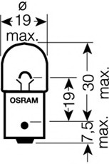 5007 OSRAM Лампа накаливания, фонарь указателя поворота; Лампа накаливания, фонарь освещения номерного знака; Лампа накаливания, задняя противотуманная фара