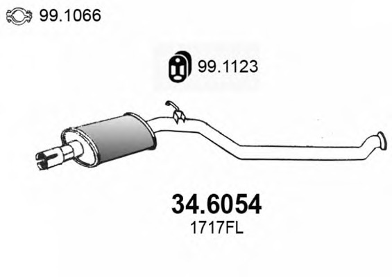 34.6054 ASSO Средний глушитель выхлопных газов